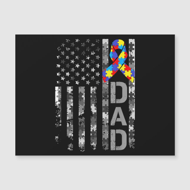Medvetenhet om autism Pappa USA flagga Fars dag (Framsida)