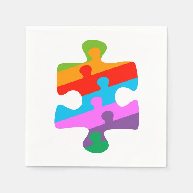 Medvetenhet om autism pappersservett (Framsidan)