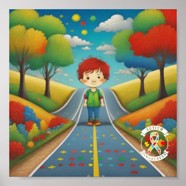 Medvetenhet om autism - Poster (Framsidan)