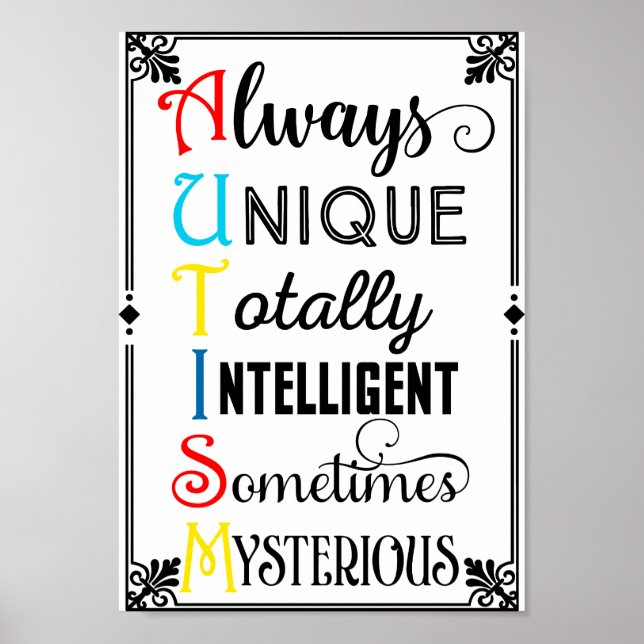Medvetenhet om autism poster (Framsidan)