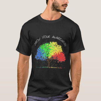Medvetenhet om autism Regnbåge Träd ökar medvetenh T Shirt