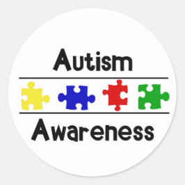 Medvetenhet om autism runt klistermärke