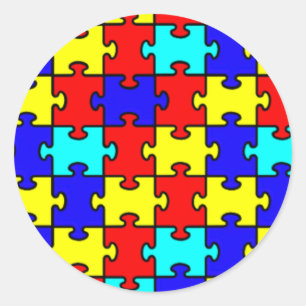 Medvetenhet om autism runt klistermärke