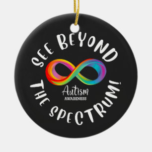 Medvetenhet om autism - se bortom spektrumet julgransprydnad keramik