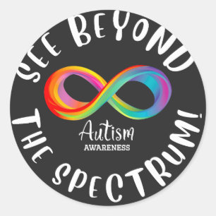 Medvetenhet om autism - se bortom spektrumet runt klistermärke