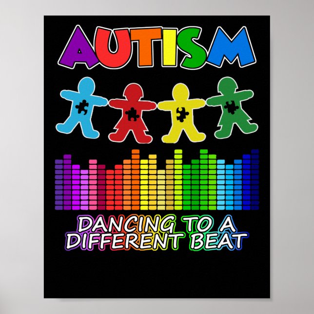 Medvetenhet om autism som dansar till ett annat sl poster (Framsidan)