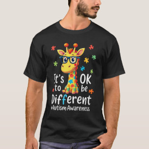 Medvetenhet om autism Söt giraff Djur Det är ok at T Shirt