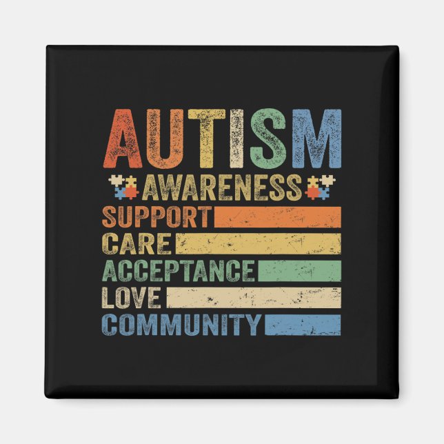 Medvetenhet om autism Stöd Vård Acceptans För Kvin Magnet (Framsidan)