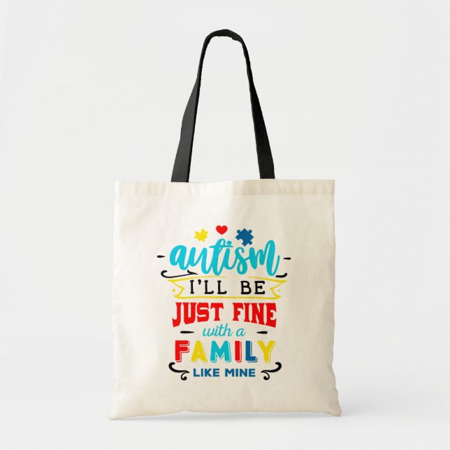 Medvetenhet om autism - Tote Bag Tygkasse (Framsidan)