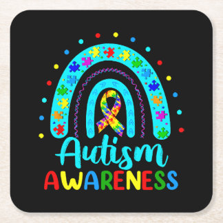 Medvetenhet om autism underlägg papper kvadrat