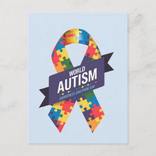 Medvetenhet om autism vykort