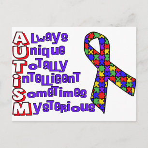 Medvetenhet om autism vykort