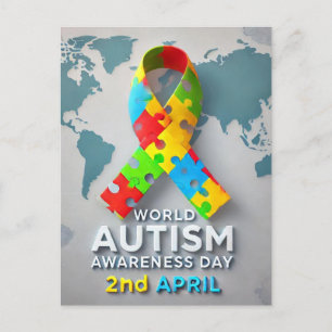 Medvetenhet om autism vykort