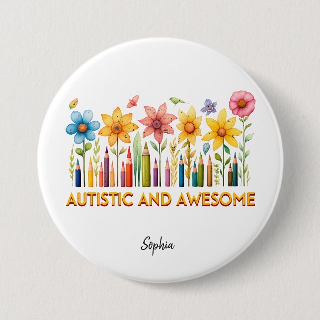 Medvetenhet om AUTISTIC & FANTASTISK Autism Knapp (Framsida)