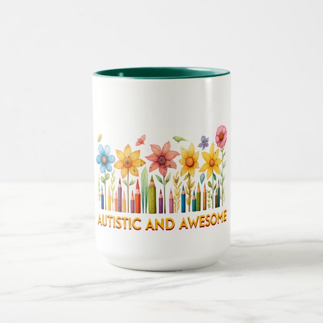 Medvetenhet om AUTISTIC & FANTASTISK Autism Mugg (Center)