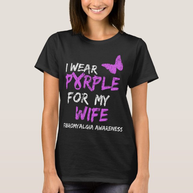 Medvetenhet om Bärans Lila för min fru 3 T Shirt (Framsida)