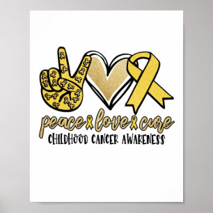 Medvetenhet om barncancer i Kärlek under fredskloc Poster