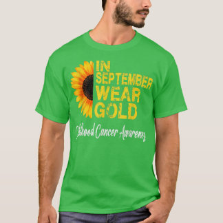 Medvetenhet om barncancer Månadsstöd för solros T Shirt