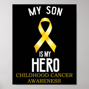 Medvetenhet om barncancer Min son är min hjälte Poster