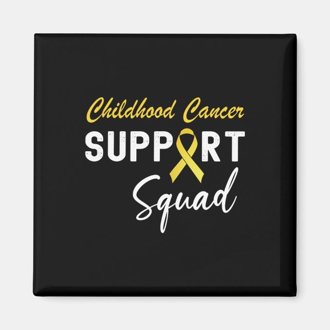 Medvetenhet om barncancer Support Squad Golden Ri Magnet (Framsidan)