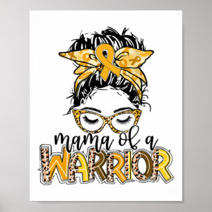Medvetenhet om barngcancer Mama till en krigare Rö Poster