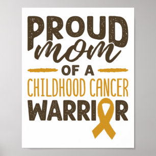 Medvetenhet om barngencancer mammas guld band poster