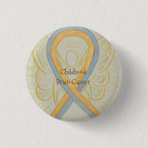 Medvetenhet om barns hjärna i cancer Angel Ribbon Knapp