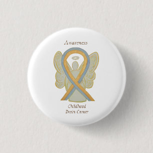 Medvetenhet om barns hjärna i cancer Angel Ribbon Knapp