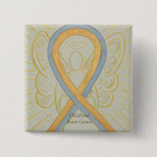 Medvetenhet om barns hjärna och cancer Ribbon Stif Knapp