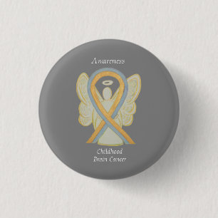 Medvetenhet om barns hjärna och cancer Ribbon Stif Knapp