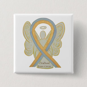Medvetenhet om barns hjärna och cancer Ribbon Stif Knapp