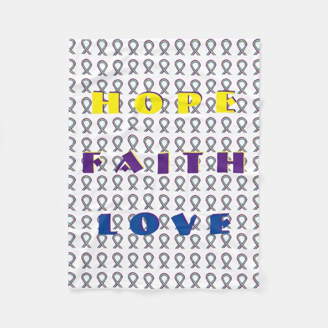 Medvetenhet om blåscancer Band Fleece Blankets (Framsidan)