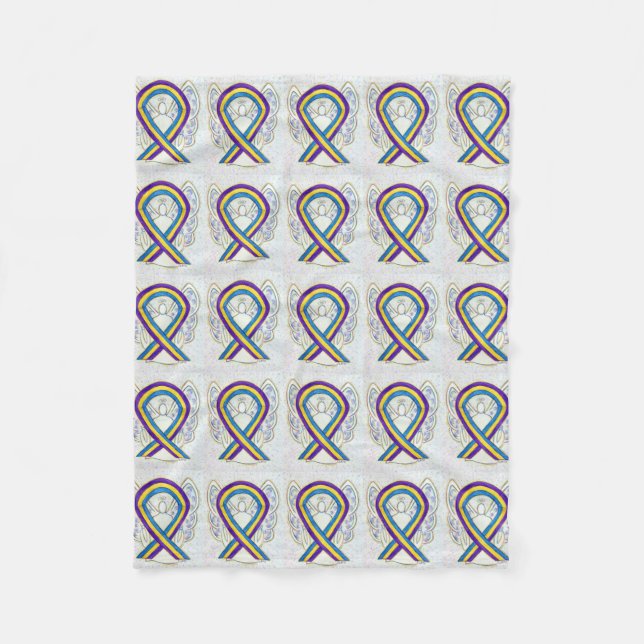 Medvetenhet om blåscancer Ribbon Angel Blankets Fleecefilt (Framsidan)