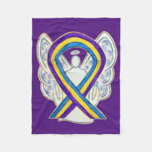 Medvetenhet om blåscancer Ribbon Angel Soft Blanke Fleecefilt