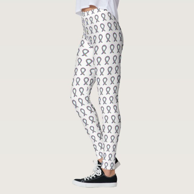 Medvetenhet om blåscancer Ribbon Anpassningsbar Le Leggings (Vänster)