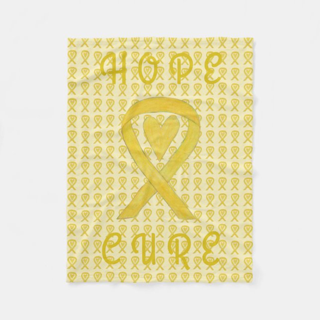Medvetenhet om blåscancer Ribbon Soft Chemo Blanke Fleecefilt (Framsidan)