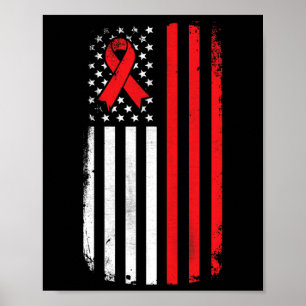 Medvetenhet om blodcancer Amerikansk Flagga Poster
