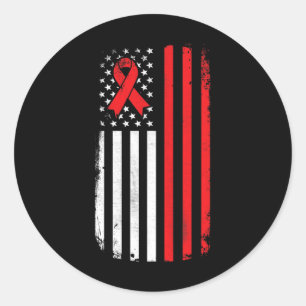 Medvetenhet om blodcancer Amerikansk Flagga Runt Klistermärke