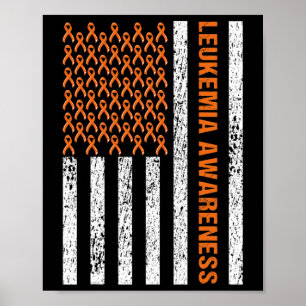 Medvetenhet om blodcancer Band Orange Leukemi Amer Poster