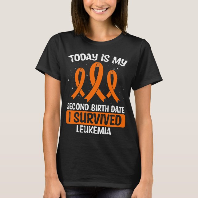 Medvetenhet om blodcancer I Leukemi Survivor T Shirt (Framsida)