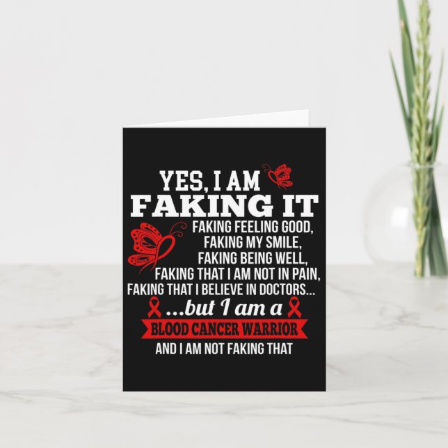 Medvetenhet om blodcancer - Ja, jag gör det rött R Kort (Framsida)