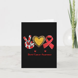 Medvetenhet om blodcancer Peace Kärlek Cure Red Ri Kort