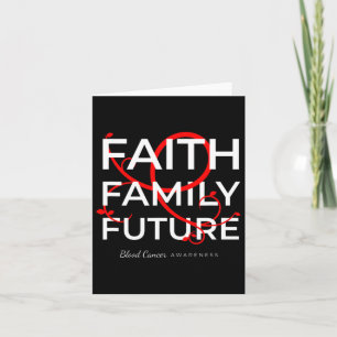 Medvetenhet om blodcancer Red Ribbon Faith Family Kort