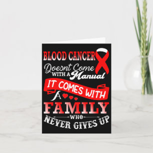 Medvetenhet om blodcancer Red Ribbon Family Suppor Kort