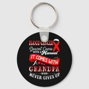 Medvetenhet om blodcancer Red Ribbon Grandpa Suppo Nyckelring