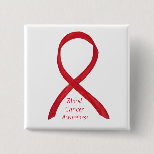Medvetenhet om blodcancer Ribbon Anpassningsbar St Knapp