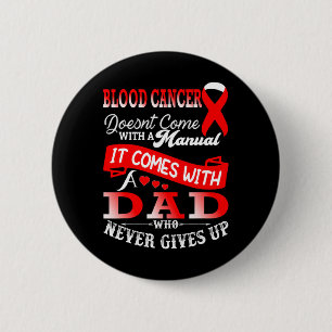 Medvetenhet om blodcancer Röda ribbon Pappa Far Knapp