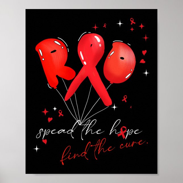 Medvetenhet om blodcancer rött sprider hopp poster (Framsidan)