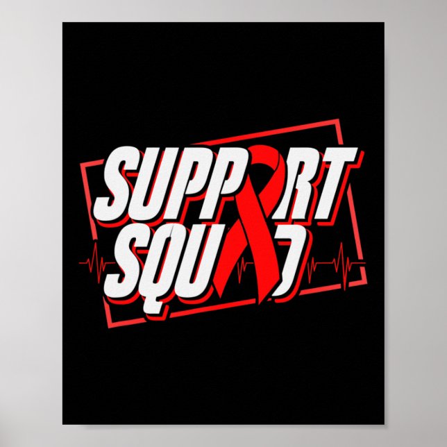 Medvetenhet om blodcancer - Support Squad - Red Ri Poster (Framsidan)