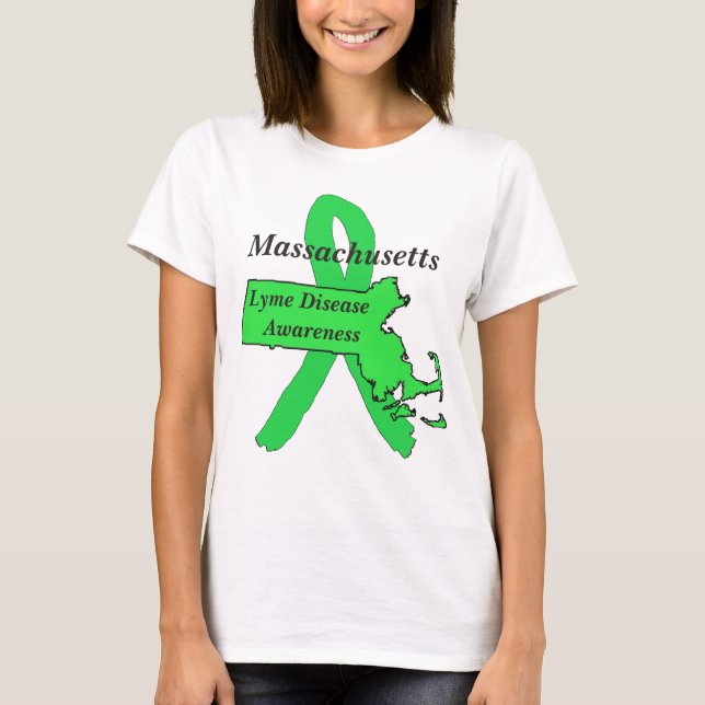 Medvetenhet om borrelia i Massachusetts Tee Shirt (Framsida)